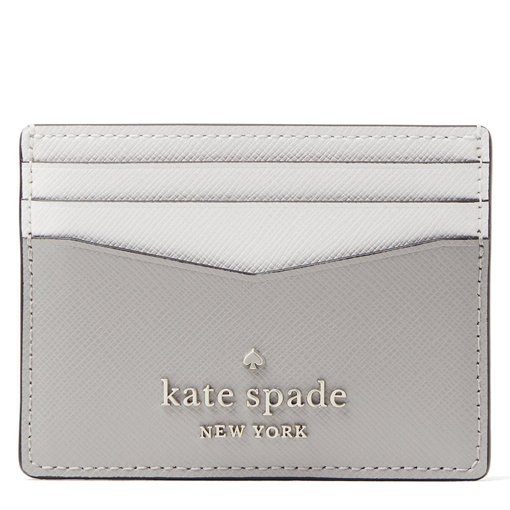 Kate Spade Staci Colorblock Small Slim Card Holder in Nimbus Grey Multi NWOT